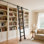 Aluminum Alloy Sliding Library Durable Step Rolling Ladder Bookshelf Straight Indoor Attic Wardrobe Cabinet Pulley Ladder With Handrails