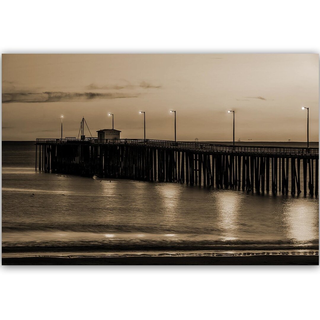 Leinwandbild Laternen auf dem Pier 3