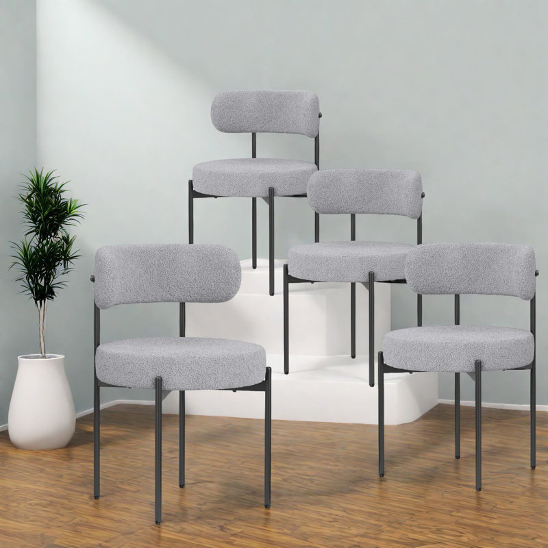 Ensemble de chaises de salle à manger peu encombrantes, revêtues de velours, de style moderne, idéales pour la cuisine