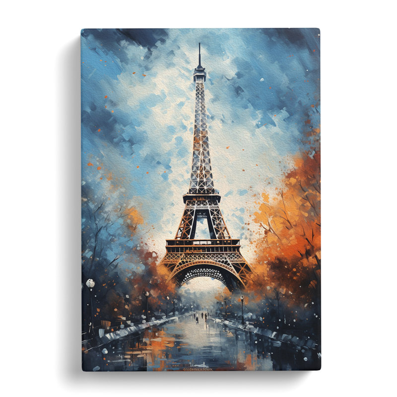 Eiffel Tower Modern Art - Wrapped Canvas, 50cm H x 35cm W x 3cm D