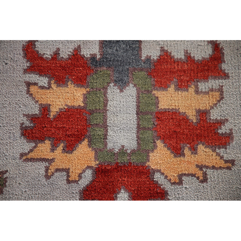 Grand tapis oriental fait à la main gris Oushak 12 x 15