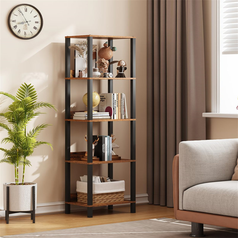 Anglim 140cm H x 40cm W Metal Standard Bookcase