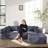 Compression Deep Seat Sectionals, 100 Inch Corduroy Modern Home Sofa