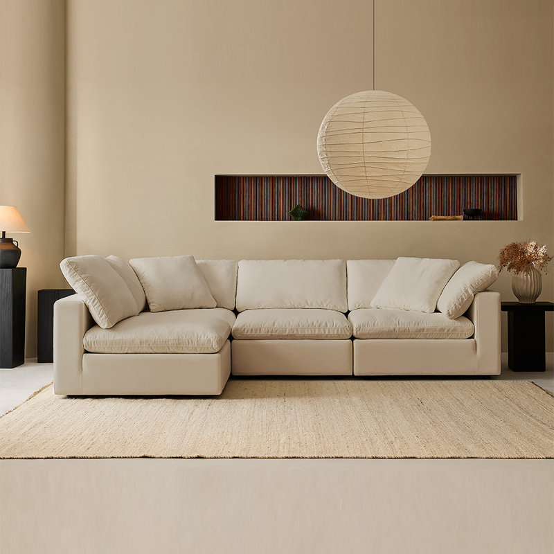 Canapés modulaires 4 pièces 4 pièces, Brun clair