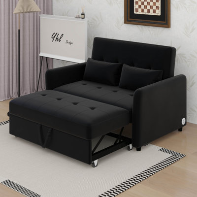 Convertible Sleeper Bed, Adjustable Oversized Armchair With Three USB Ports