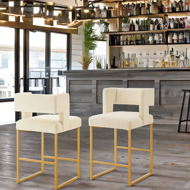 Tabouret de comptoir Colamaio 26, Crème