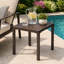 Table d'appoint carrée en métal avec finition résistante aux intempéries, table de chevet carrée pour terrasse, marron-1040350100