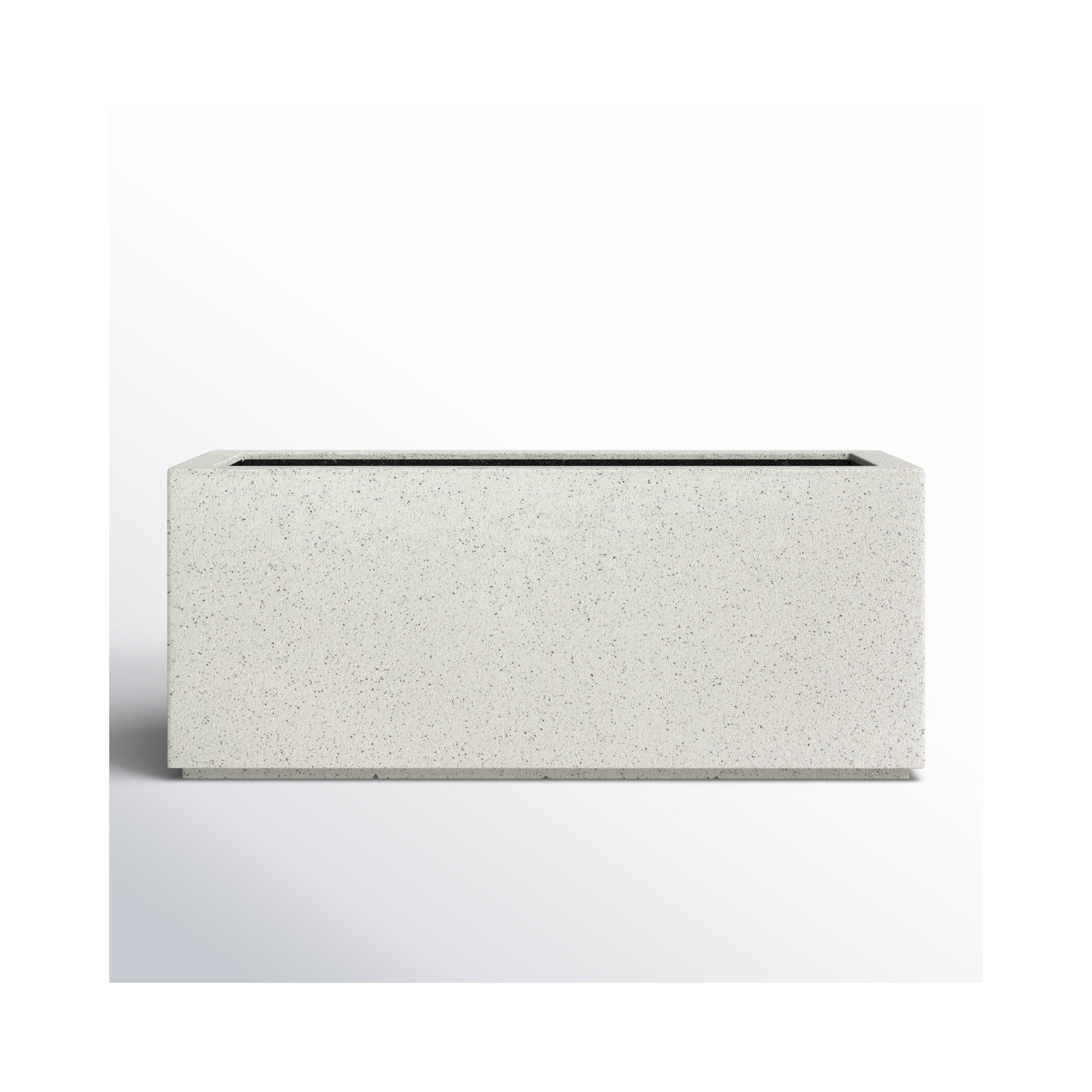Gita Tall Lightweight Outdoor 46" x 17" x 19" Trough Planter Box, White Granite, 19"H x 46"W x 17"D