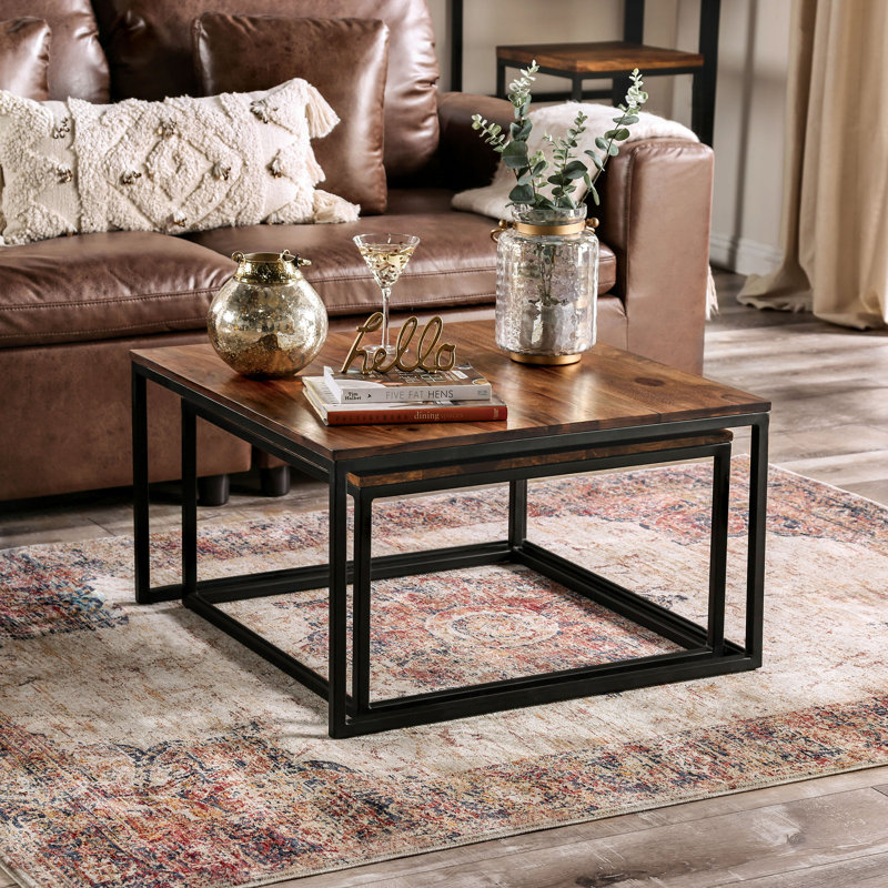 Megan Solid Wood Top Nesting Coffee Table
