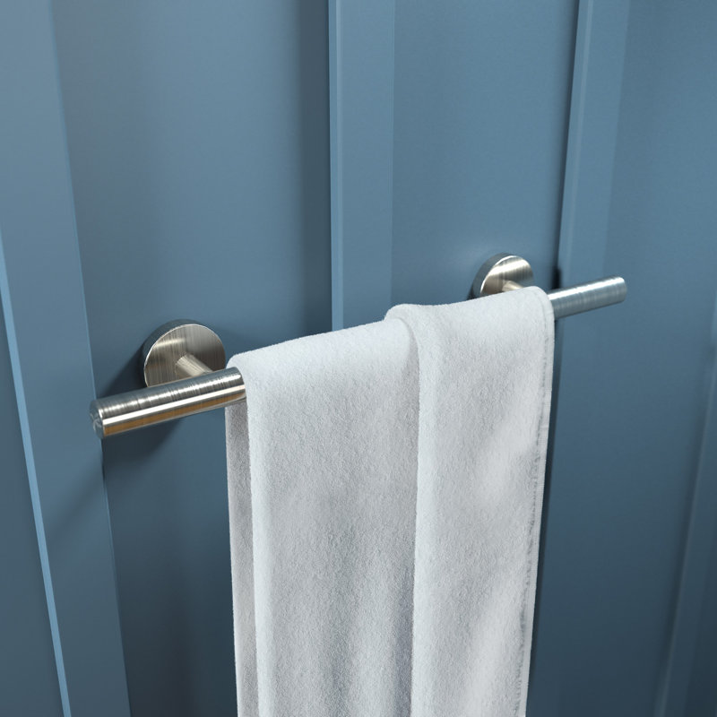 E & S Accessories Wall Mounted Towel Bar, Brushed Nickel, 12"