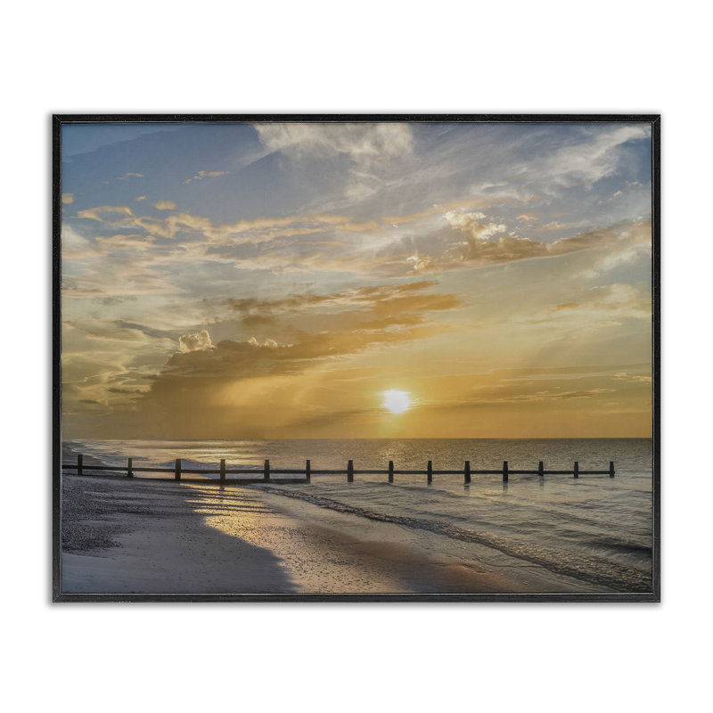 Coucher de soleil sur la jetée, estampe numérique, design par Mike Calascibetta, H 11 po x l 14 po