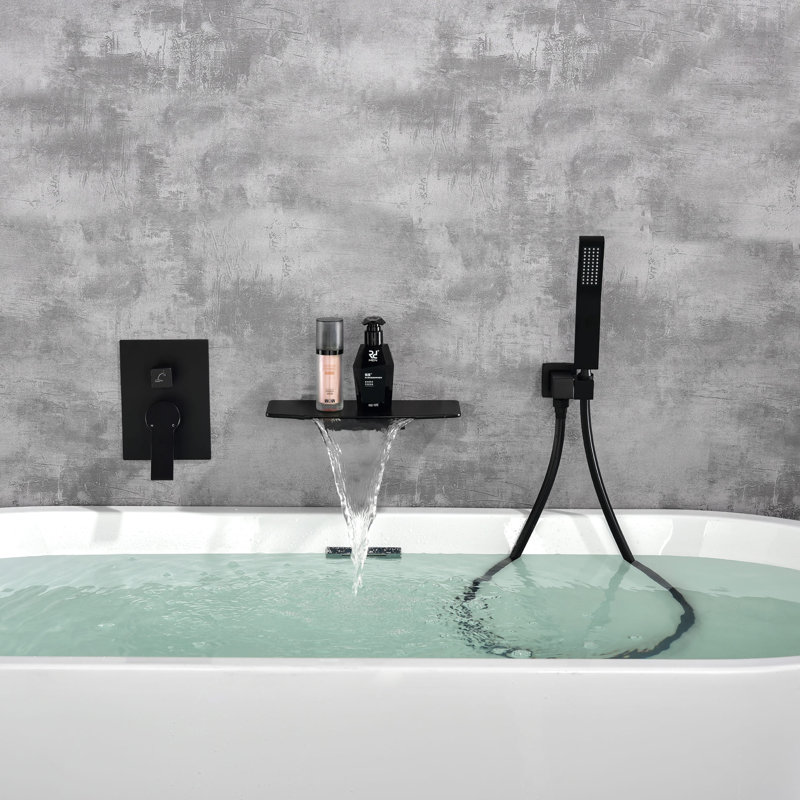 Robinet de baignoire mural, Noir mat