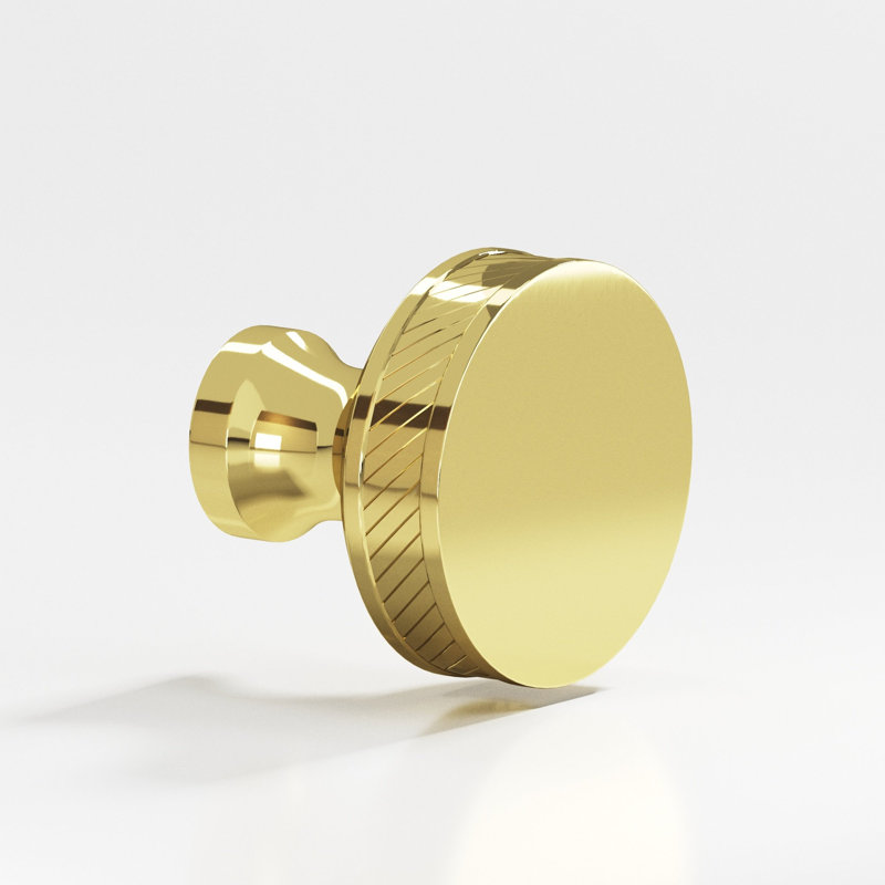 Poignée ronde ronde à poignée simple Sandwich, Laiton poli, 1.5"