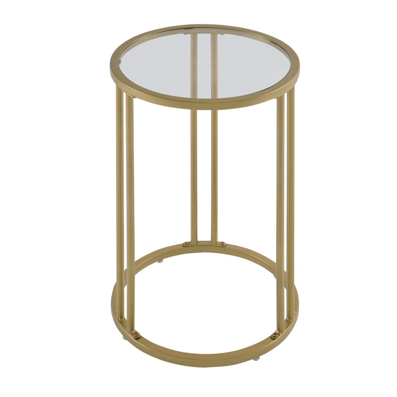 Maribeth Glass Top Frame End Table