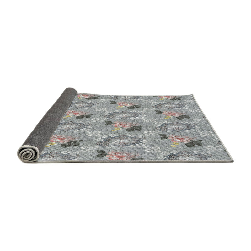 Tapis floral gris Iram, Rond 6 pi