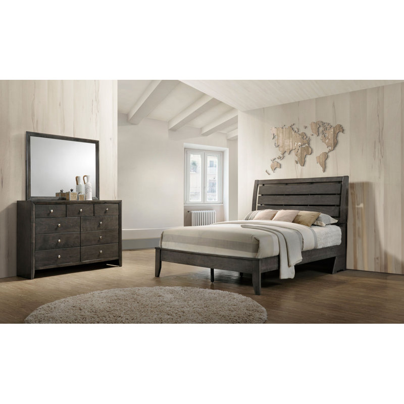 Ensemble de chambre à coucher à panneaux 3-1 Rodericus, Très grand, gris