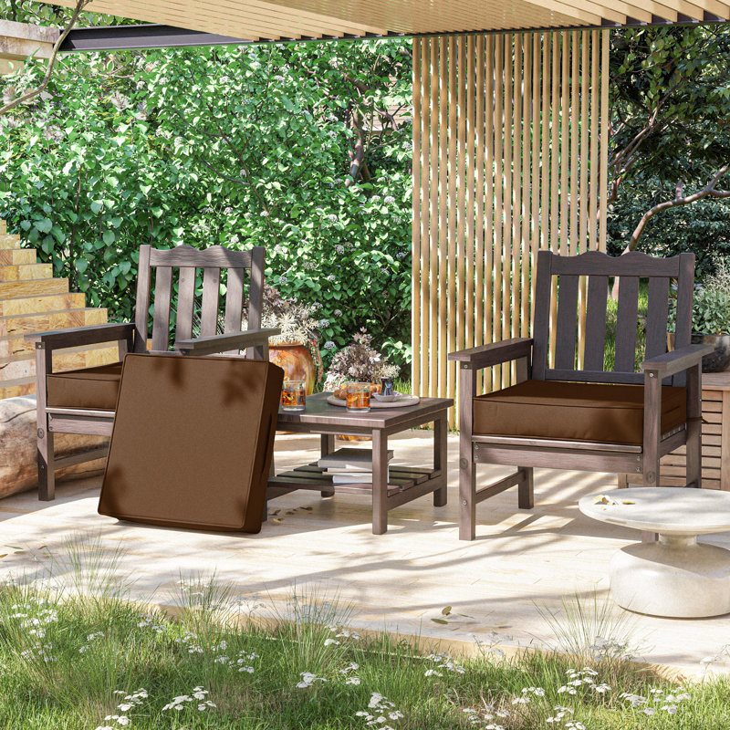 Outdoor 5” Seat Cushions And 24”X24” Outdoor Cushions Dining Seat Cushions , Brown