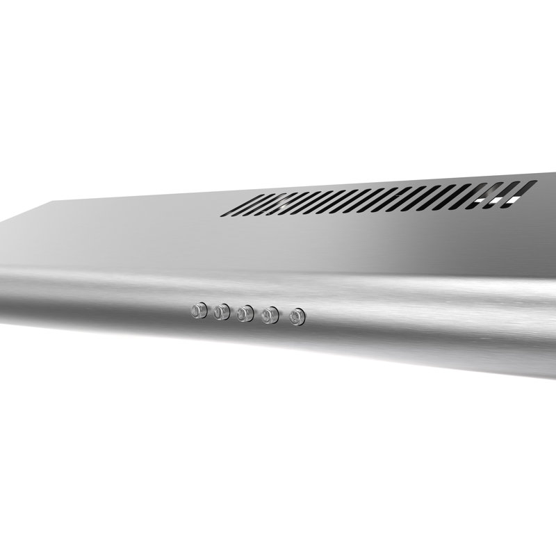 Streamline 30 In. T-3169-1-DT Trieste Ducted Undermount 80 CFM Range Hood In Brushed Stainless Steel With Mesh Filters, Push Button Control, LED Light