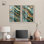 Ensemble de décorations murales à motif géométrique Gold Surge Shadowbox par Art Remedy, cadre blond, 16 x 24
