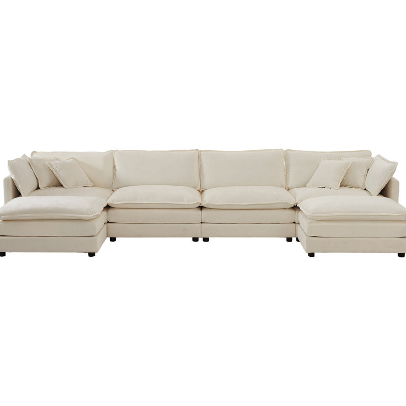 Canapé modulaire confortable avec matériau respirant et sièges réglables en chenille haute en U pour plus de détente
