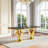 Faux Marble Dining Set With Diamond-shaped Metal Base-917321849-927724403-927724397
