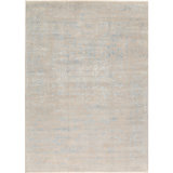 Hand-Knotted High-Quality Silver and Light Blue Area Rug