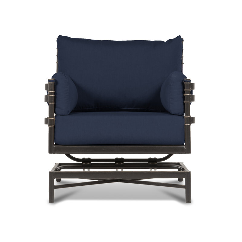 Lancaster Outdoor Ottoman, Spectrum Indigo Sunbrella® Plainweave