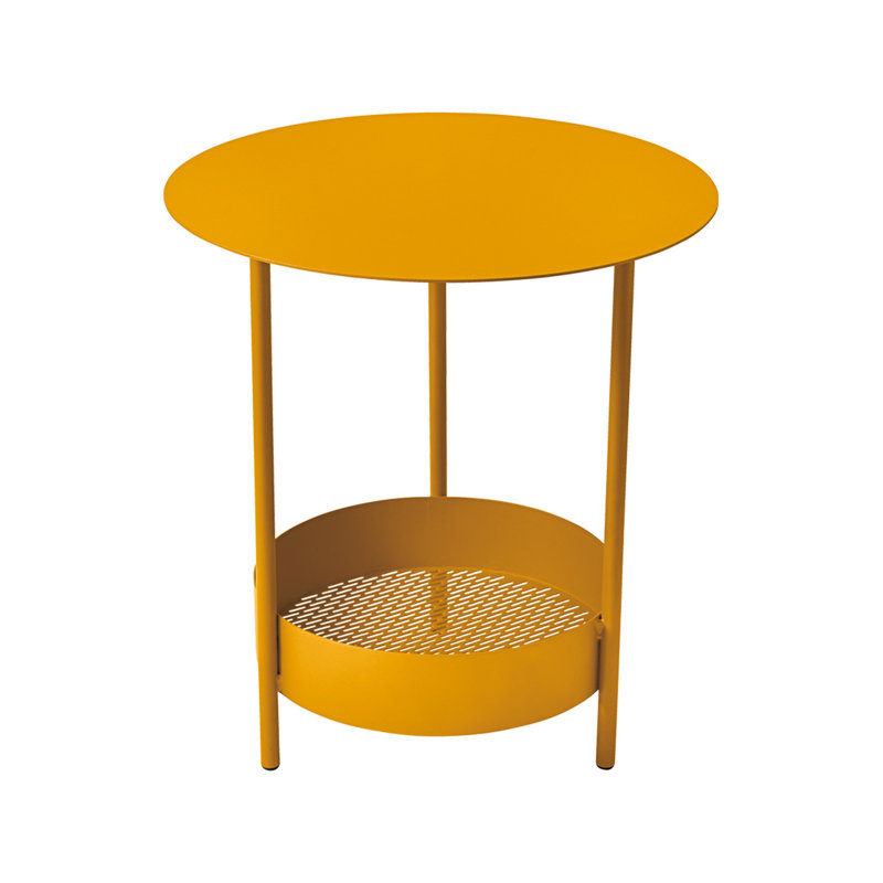 Salsa Outdoor Round Side Table, Honey Textured