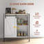 Buffet Farmhouse avec porte de grange coulissante et tablette réglable