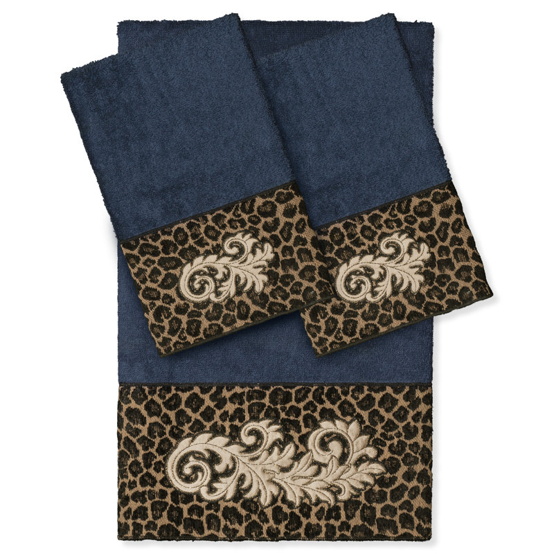  3 Piece Turkish Cotton Towel Set, Midnight Blue