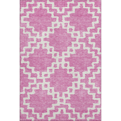 Premium Machine Washable Prisco Blush Rug