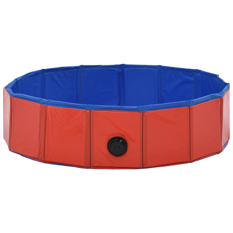 Red Foldable PVC Dog Swimming Pool 31.5" x 7.9"