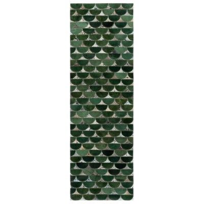 Lekia Hand Woven Leather Geometric Rug