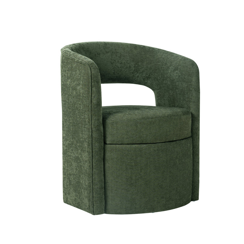 Aadhira 25.5"W Modern Movable Dining Chair With Storage, Forest