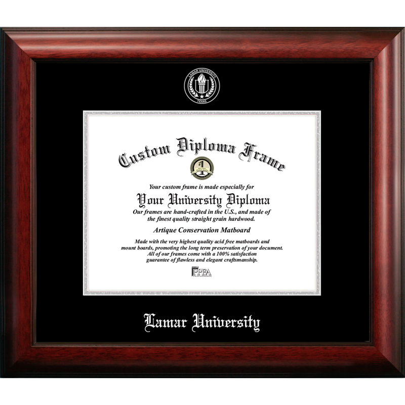 Cadre photo à diplôme en relief lamar university, 8.5 po X 11 po