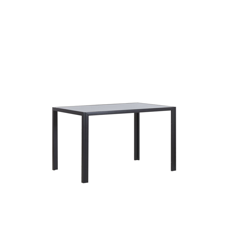 Aureo Glass Top Metal Base Dining Table