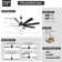 Brixham 72" 8 - Blade Classic Matte Black LED Ceiling Fan Light With Remote Control