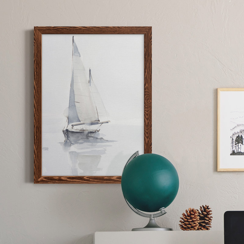Misty Harbor II - Peinture sur toile encadrée, H 38 po x l 28 po x P 1 po, Érable