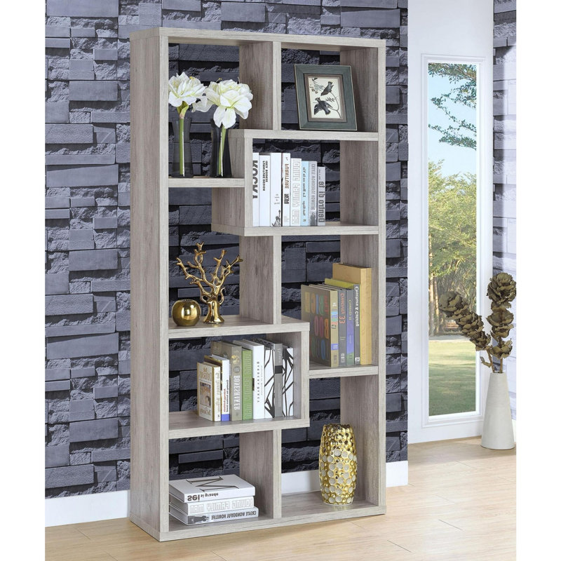 Bibliothèque à 7 tablettes, Bois flotté