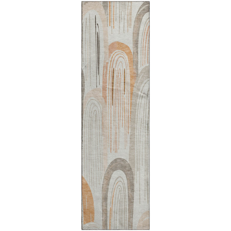 Premium Machine Washable Harjo AMF1588 Geometric Rug, Runner 2'3" x 7'6"