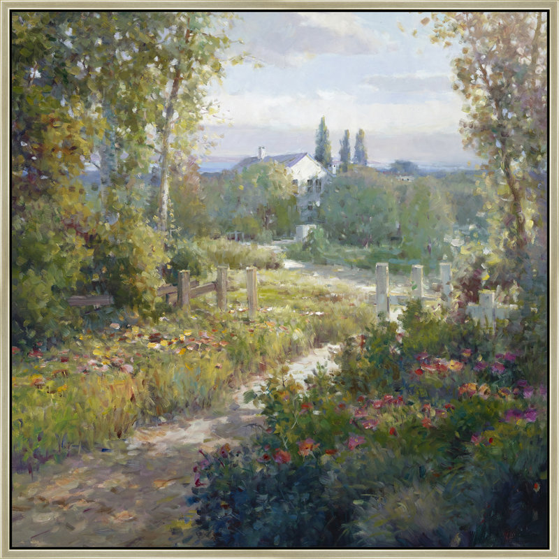 Country Lane To The House Print, Brown, 26" H x 26" W