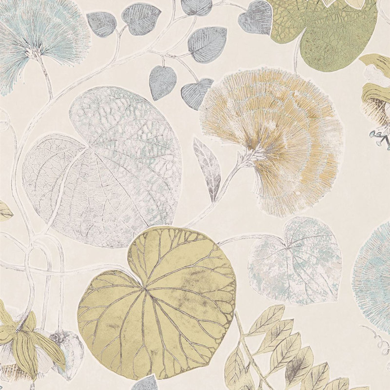 Dardanella 10.05m x 52cm Wallpaper Roll, Ink/Chartreuse