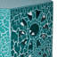 Table d'appoint en fer de 30 cm (12 po) - Finition craquelée bleu sarcelle - Motif moderne - Légère et élégante - Pour terrasse et intérieur - Aucun assemblage requis - Design ajouré - Idéale pour la terrasse et le salon