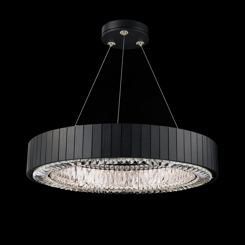 Andean 1 - Light LED Pendant, Charcoal Oak