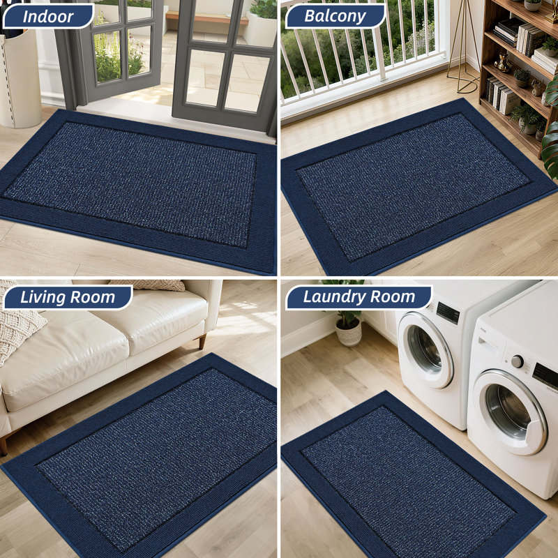 Indoor Door Mat, Dirt Trapper Door Mats Non-Slip Entryway Rugs Washable, Resist Dirt Absorbent Welcome Mat, Low Profile Floor Mats for Front Back Door and Entryway