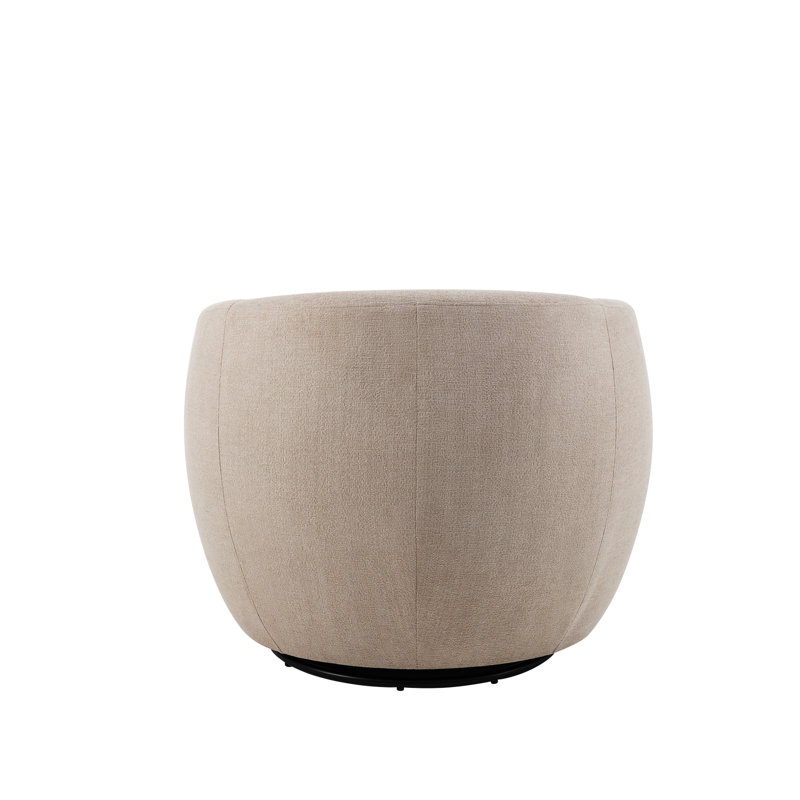 Fauteuil pivotant à 360 degrés pour la chambre à coucher, revêtement en tissu gris, structure en métal, rembourrage en mousse, siège facile à assembler, siège confortable, tissu, structure, coussin, procédé