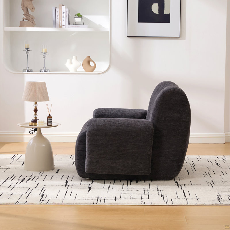 Fauteuil d'appoint surdimensionné rembourré, Noir