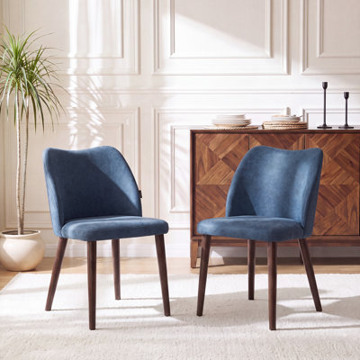 Petites chaises de salle à manger rembourrées en bois massif - Courbe ergonomique et rembourrage moelleux pour espaces multiples