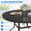 Table de salle à manger 53 "ronde en métal avec trou pour parasol 1,57"-1226714281
