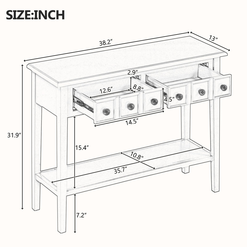 Commode de rangement avec 2 tiroirs, Sarcelle